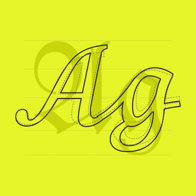 Elements of cursive typography